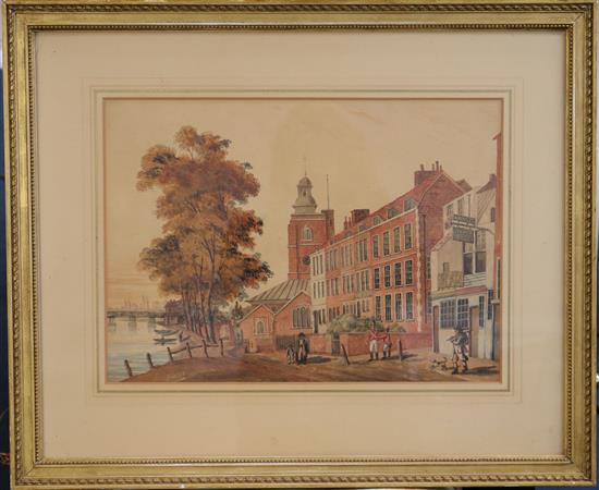 S.H.... The Old Red House, Chelsea, c.1814 11 x 16in.